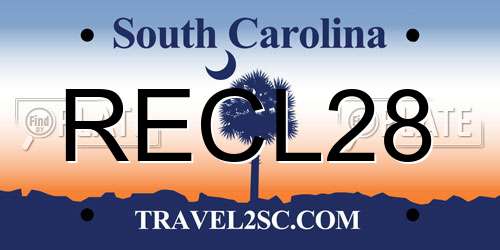 RECL28 South Carolina License Plate