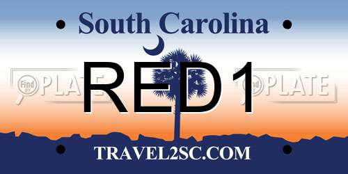 RED1 South Carolina License Plate