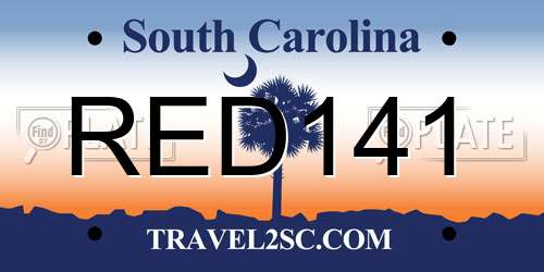 RED141 South Carolina License Plate