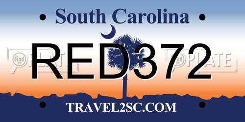 RED372 South Carolina License Plate