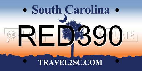 RED390 South Carolina License Plate
