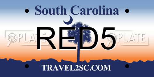RED5 South Carolina License Plate