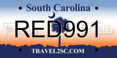 RED991 South Carolina License Plate