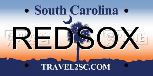 REDSOX South Carolina License Plate