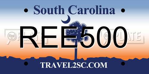 REE500 South Carolina License Plate