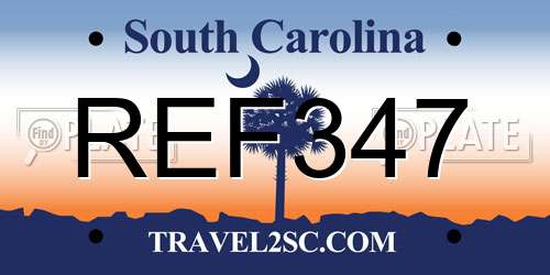REF347 South Carolina License Plate