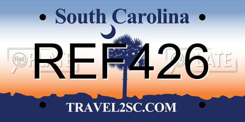 REF426 South Carolina License Plate