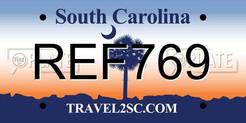 REF769 South Carolina License Plate