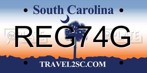 REG74G South Carolina License Plate