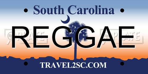 REGGAE South Carolina License Plate