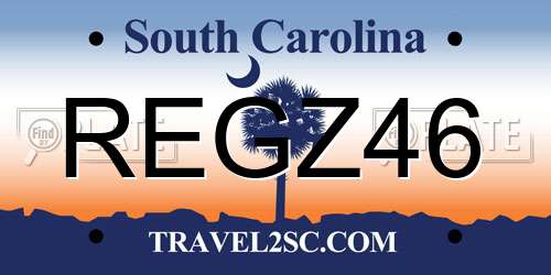 REGZ46 South Carolina License Plate