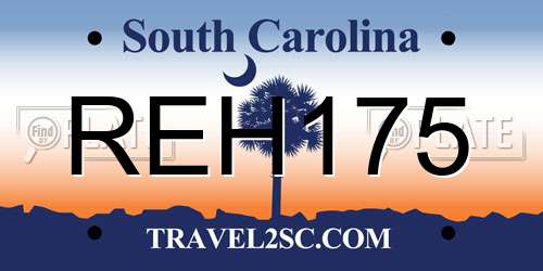 REH175 South Carolina License Plate