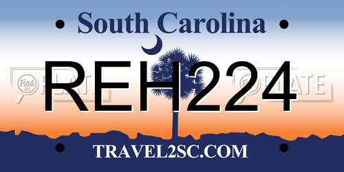 REH224 South Carolina License Plate