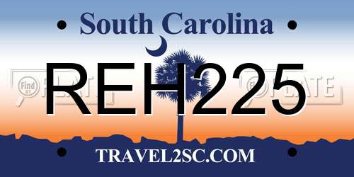 REH225 South Carolina License Plate