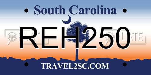 REH250 South Carolina License Plate