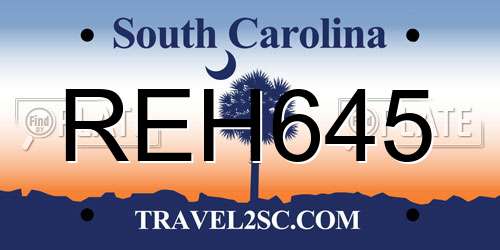 REH645 South Carolina License Plate