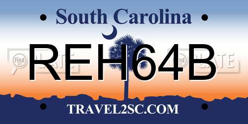 REH64B South Carolina License Plate