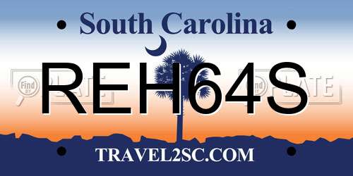REH64S South Carolina License Plate
