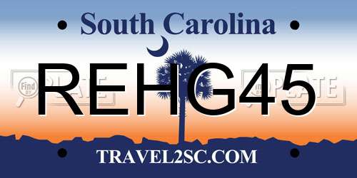 REHG45 South Carolina License Plate