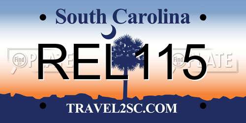 REL115 South Carolina License Plate
