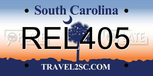 REL405 South Carolina License Plate