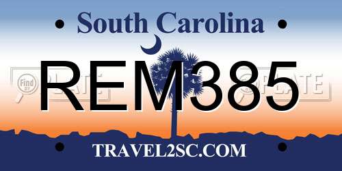 REM385 South Carolina License Plate