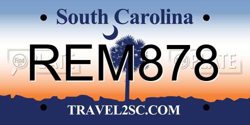 REM878 South Carolina License Plate