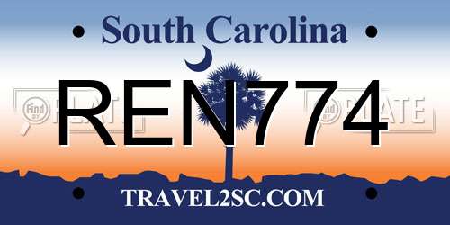 REN774 South Carolina License Plate