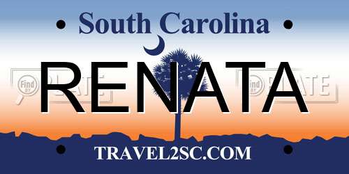 RENATA South Carolina License Plate