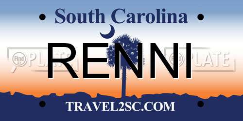 RENNI South Carolina License Plate