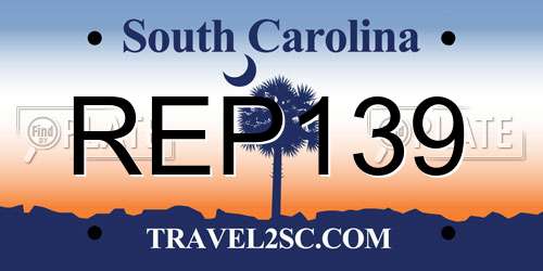 REP139 South Carolina License Plate