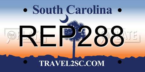 REP288 South Carolina License Plate