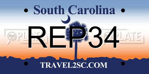 REP34 South Carolina License Plate