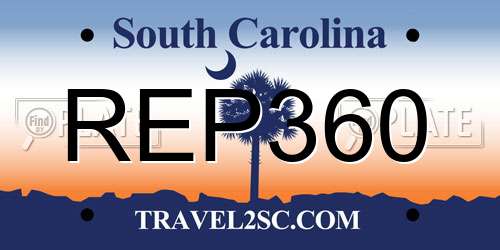 REP360 South Carolina License Plate