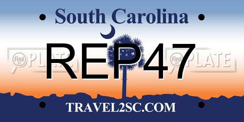 REP47 South Carolina License Plate