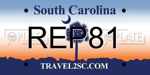 REP81 South Carolina License Plate