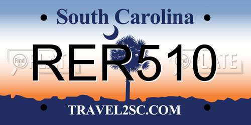 RER510 South Carolina License Plate