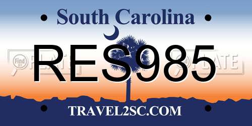 RES985 South Carolina License Plate