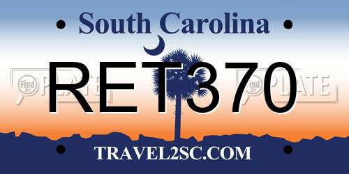 RET370 South Carolina License Plate