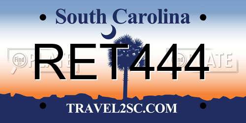 RET444 South Carolina License Plate