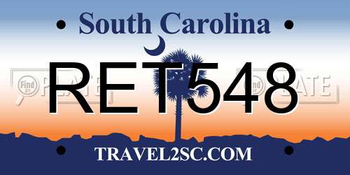 RET548 South Carolina License Plate