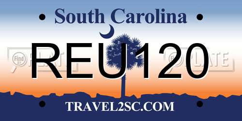 REU120 South Carolina License Plate