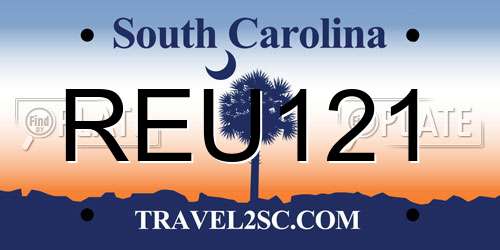 REU121 South Carolina License Plate