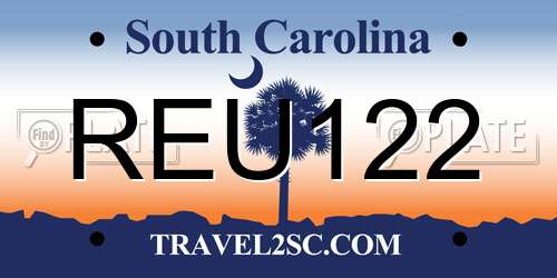REU122 South Carolina License Plate
