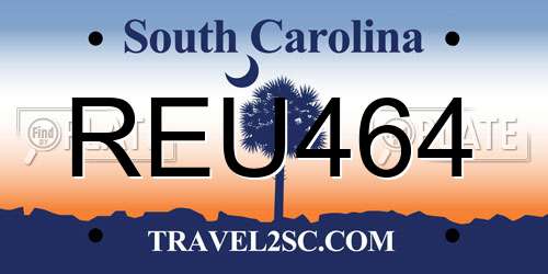 REU464 South Carolina License Plate
