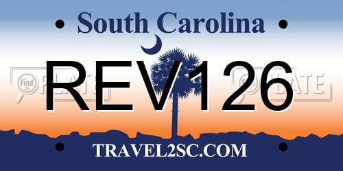 REV126 South Carolina License Plate