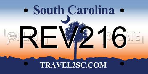 REV216 South Carolina License Plate
