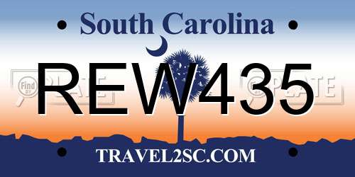 REW435 South Carolina License Plate
