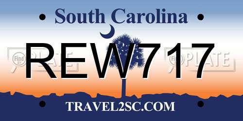 REW717 South Carolina License Plate