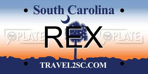 REX South Carolina License Plate